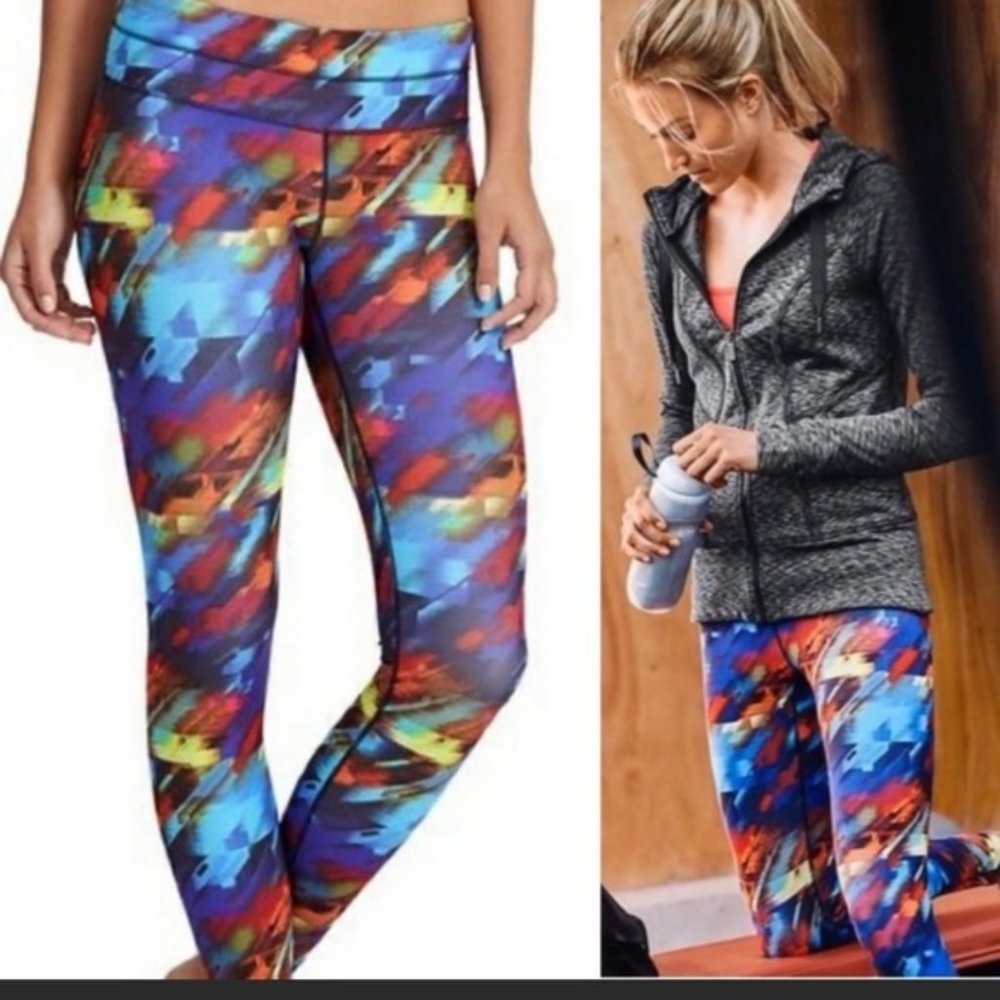 ATHLETA colorburst sonar leggings size Small